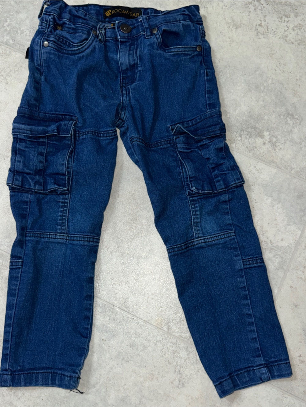 Rocawear Kids Dark Blue Cargo Jeans, sz 7